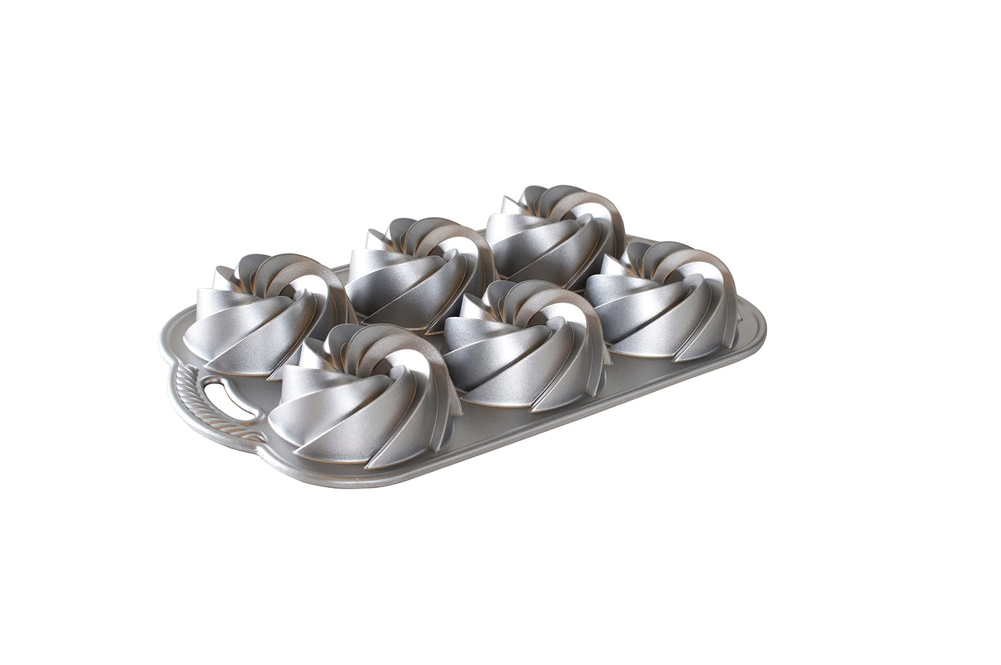 Nordic Ware Heritage Bundtlette Cake Pan, Metallic, Silver