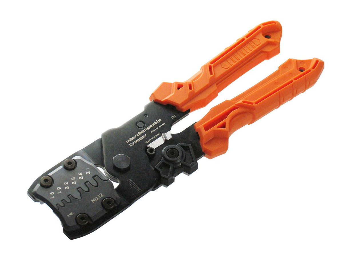 ENGINEER Precision Crimping Tool (Size M) Made in Japan Handy Crimper with Interchangeable Die Set: PAD-12