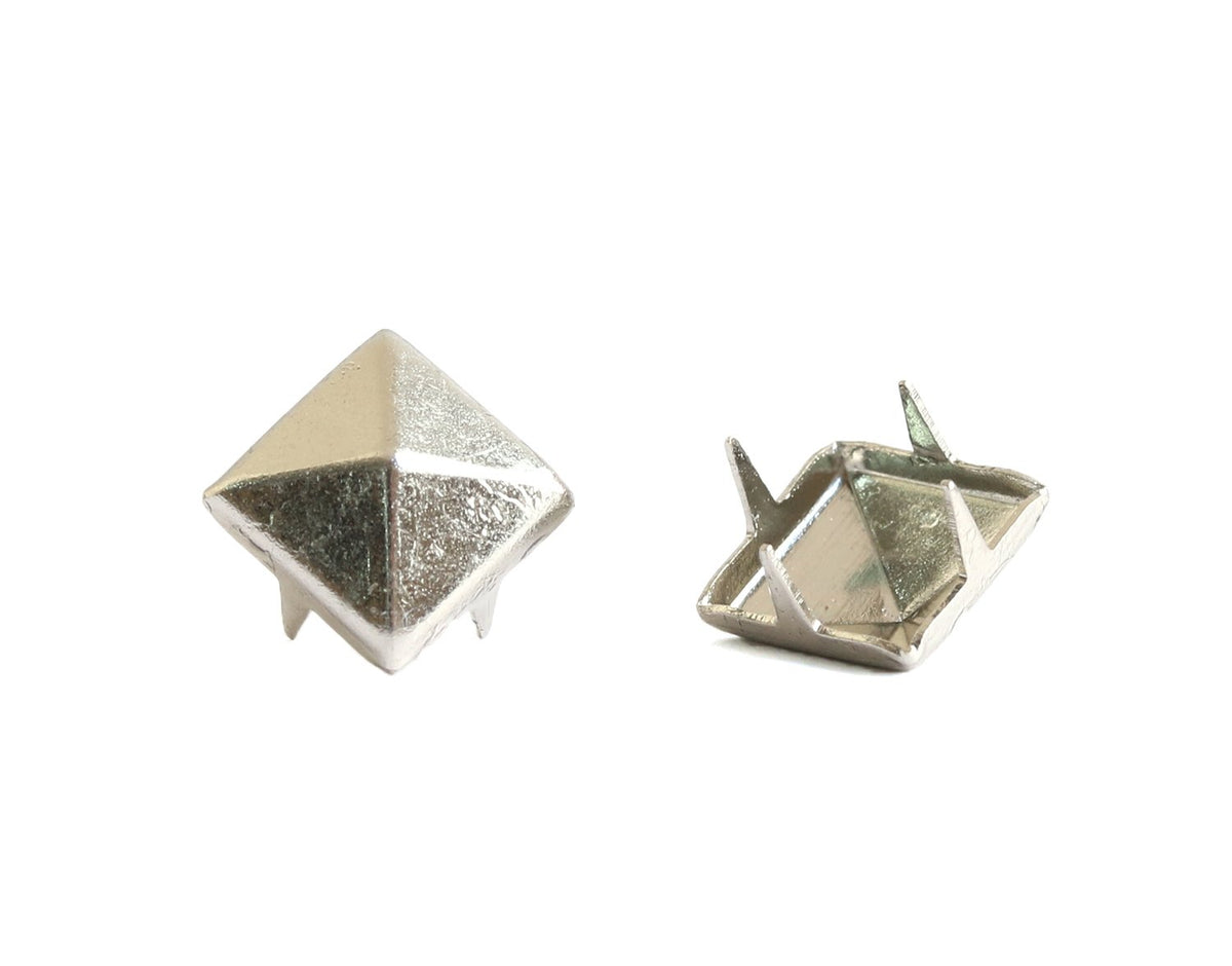 NBK F3-416 Studs Square 4 Claws, Silver, 0.3 inches (8 mm), Pack of 20