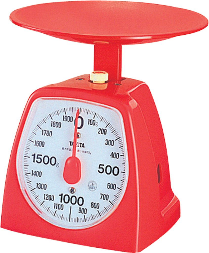 Tanita 1439-RD Cooking Scale, Kitchen Scale, Cooking, Analog, 4.4 lbs (2 kg), 10 g Units, Red