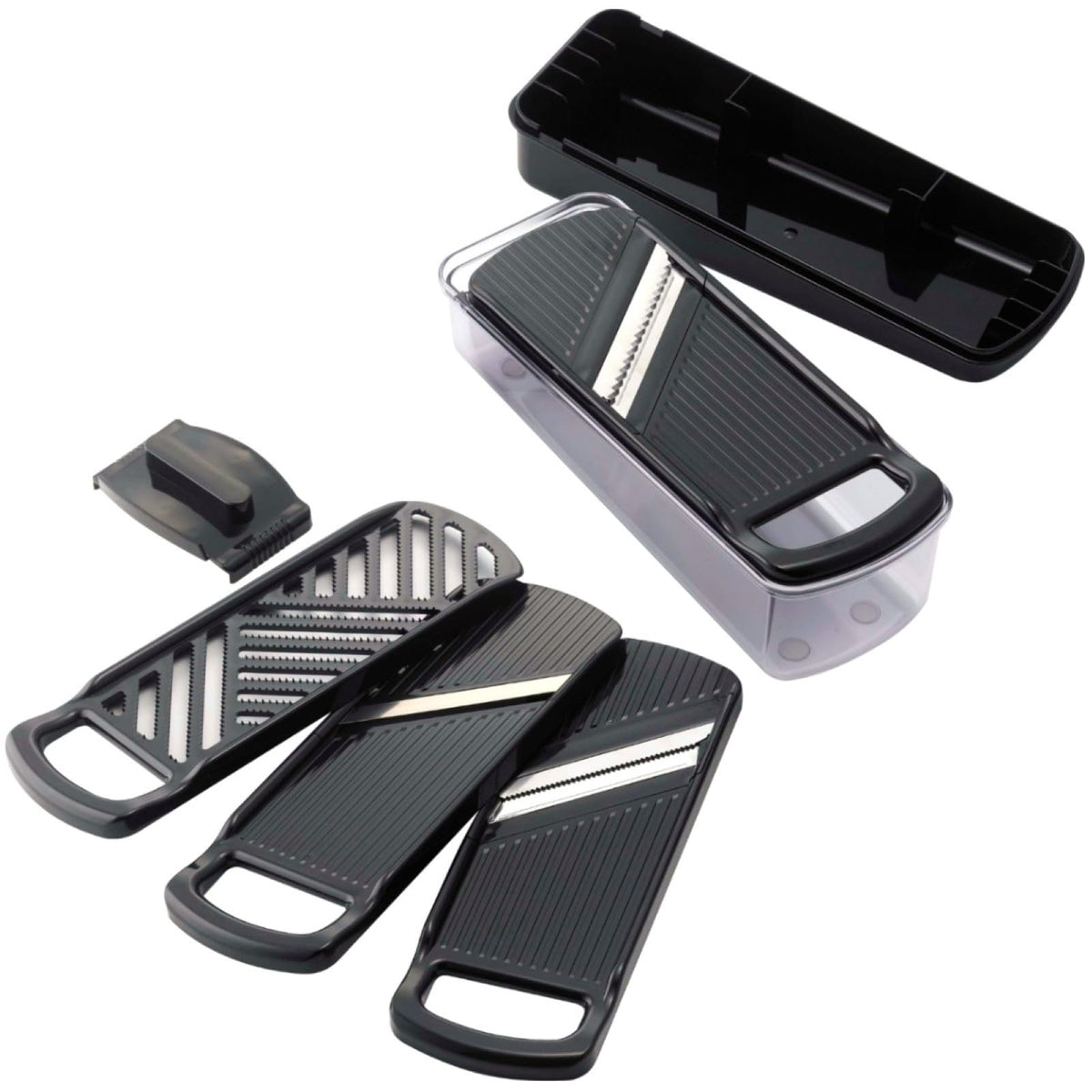 Shimomura 43881 Slicer Set, 4 Types of Prep Prepare Set, Made in Japan, Time-saving Cooking, Compact Storage, Slicing, Julienne, Cut, Grater, Safety Holder, Dedicated Case, Vegetable Cooker,