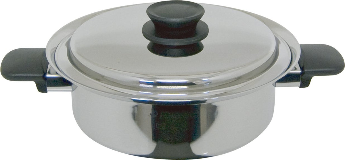 Urushiyama SPN-23W Double Handed Pot, Deep Type, 9.1 inches (23 cm), Induction Compatible, Stainless Steel, Made in Japan