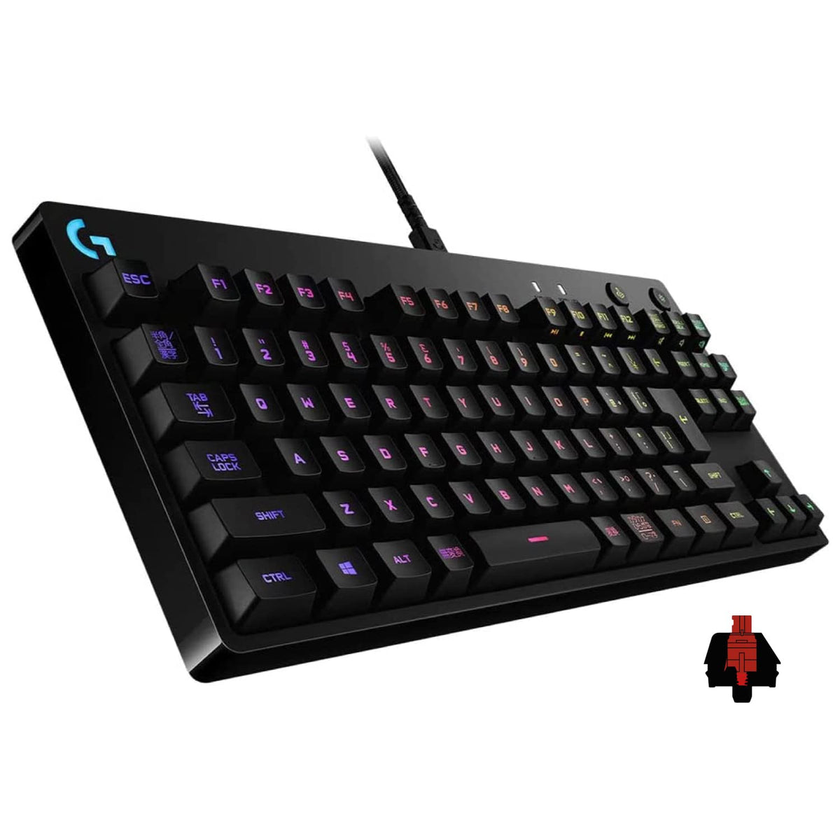 Logicool G-PKB-002LN G PRO X Gaming Keyboard Numeric Keypassless GX Switch Linear Wired Mechanical Keyboard Silent Japanese Layout LIGHTSYNC RGB Detachable Cable