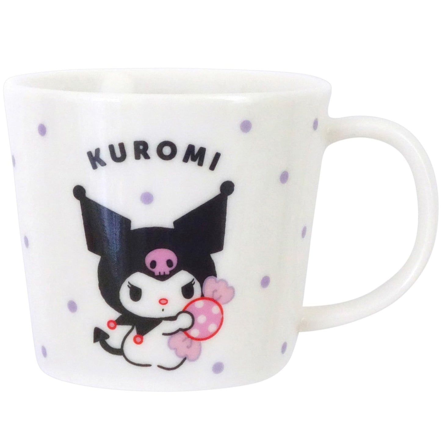 Sanrio 335122 Kuromi Mug, Medium, Approx. 9.5 fl oz (280 ml), Microwave Safe, Dishwasher Safe, Characters Sweets & Dots, Made in Japan
