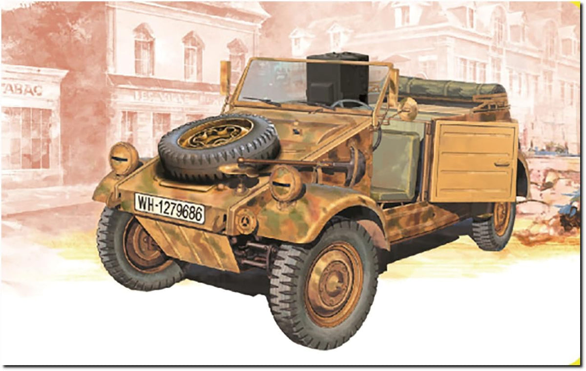 Platz DR6886F Dragon 1/35 WW2 German Kubelwagen Radio Car with Communications Soldier Figure, Plastic Model