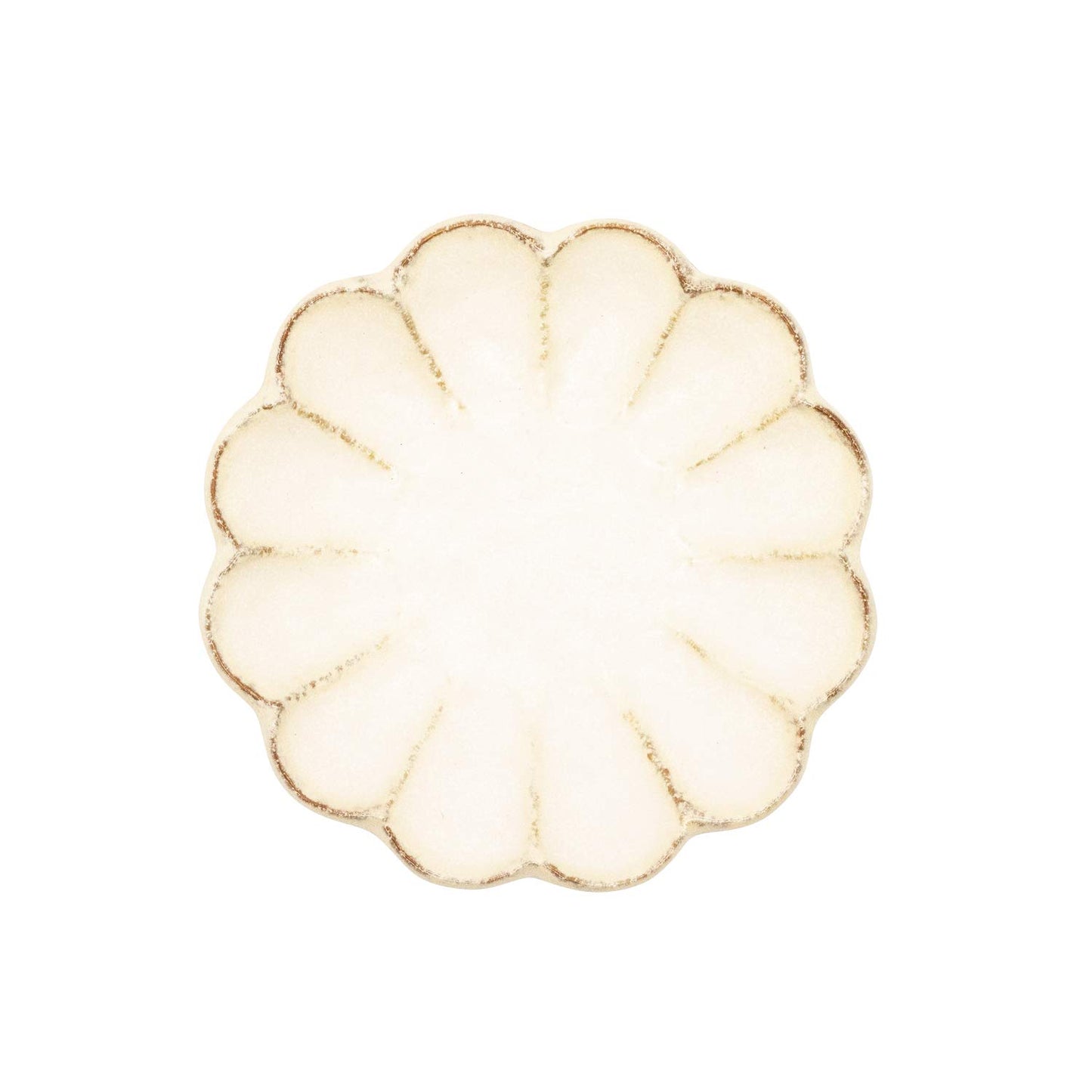 Mino Ware 555-0005 Kaneko Komohei Linka Plate, White Kneeling Flower, Diameter 5.5 inches (14 cm), Microwave and Dishwasher Safe, Made in Japan