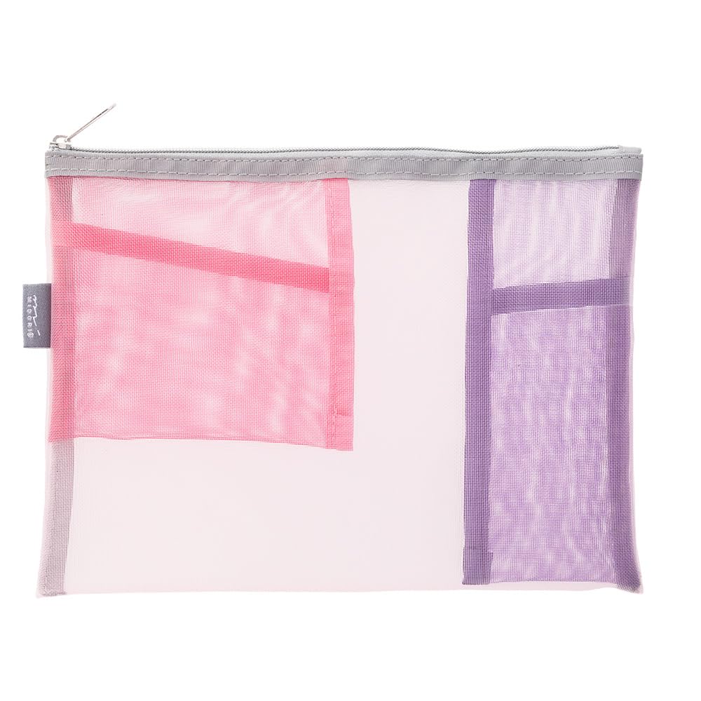 Midori 53346006 Pouch, Pen Case, Pen & Tool Pouch, Mesh, Pink