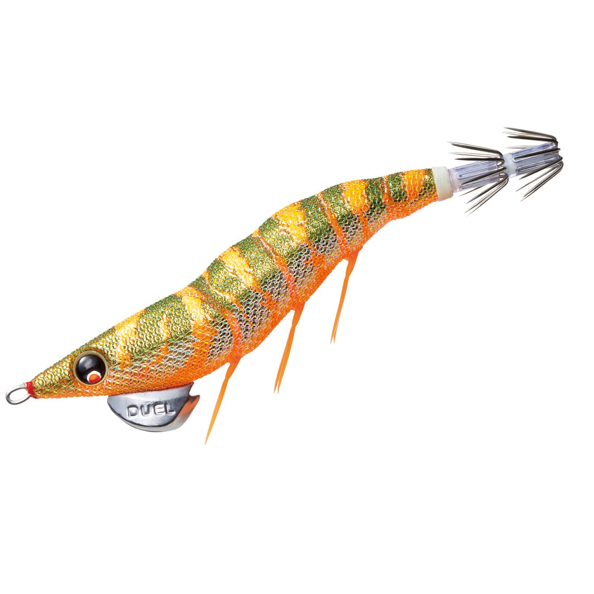 Duel EZ-Q Dartmaster EZ-Q Squid Fishing Lure, Fishing Tackle Fishing Tackle Bait Tree, Rigging Squid, No. 2.5, Weight: 0.3 oz (10 g) A1725-KODM - Kei Orange Dark Green Pata