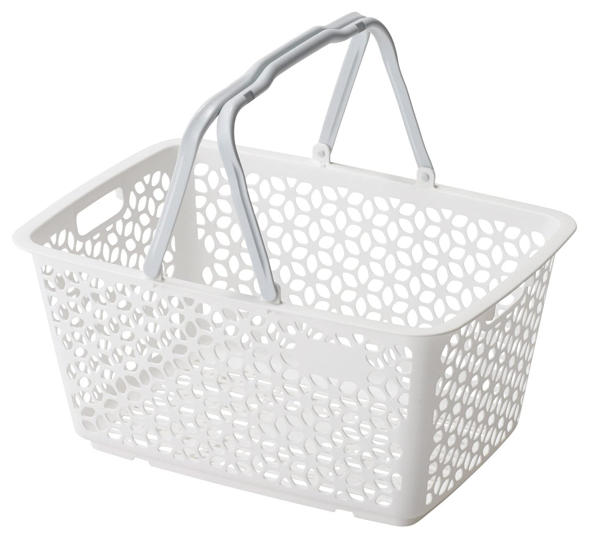 ちどり産業(Tidorisangyou) Himalayan Chemical Industries Handle Stacking Basket, White, Made in Japan