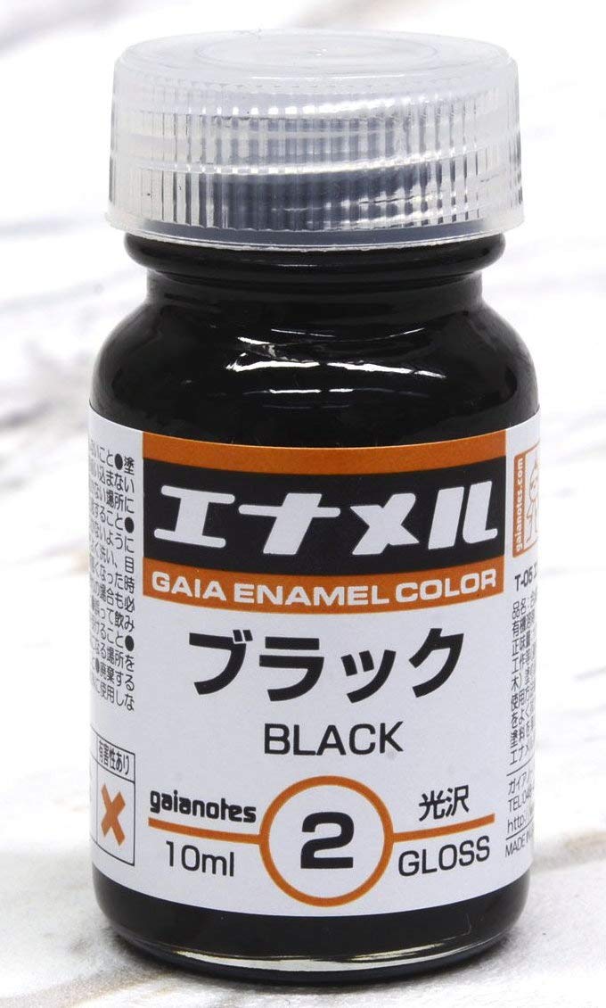 GAIA Notes Enamel Color Paint Series GE002 Black 10ml Gloss