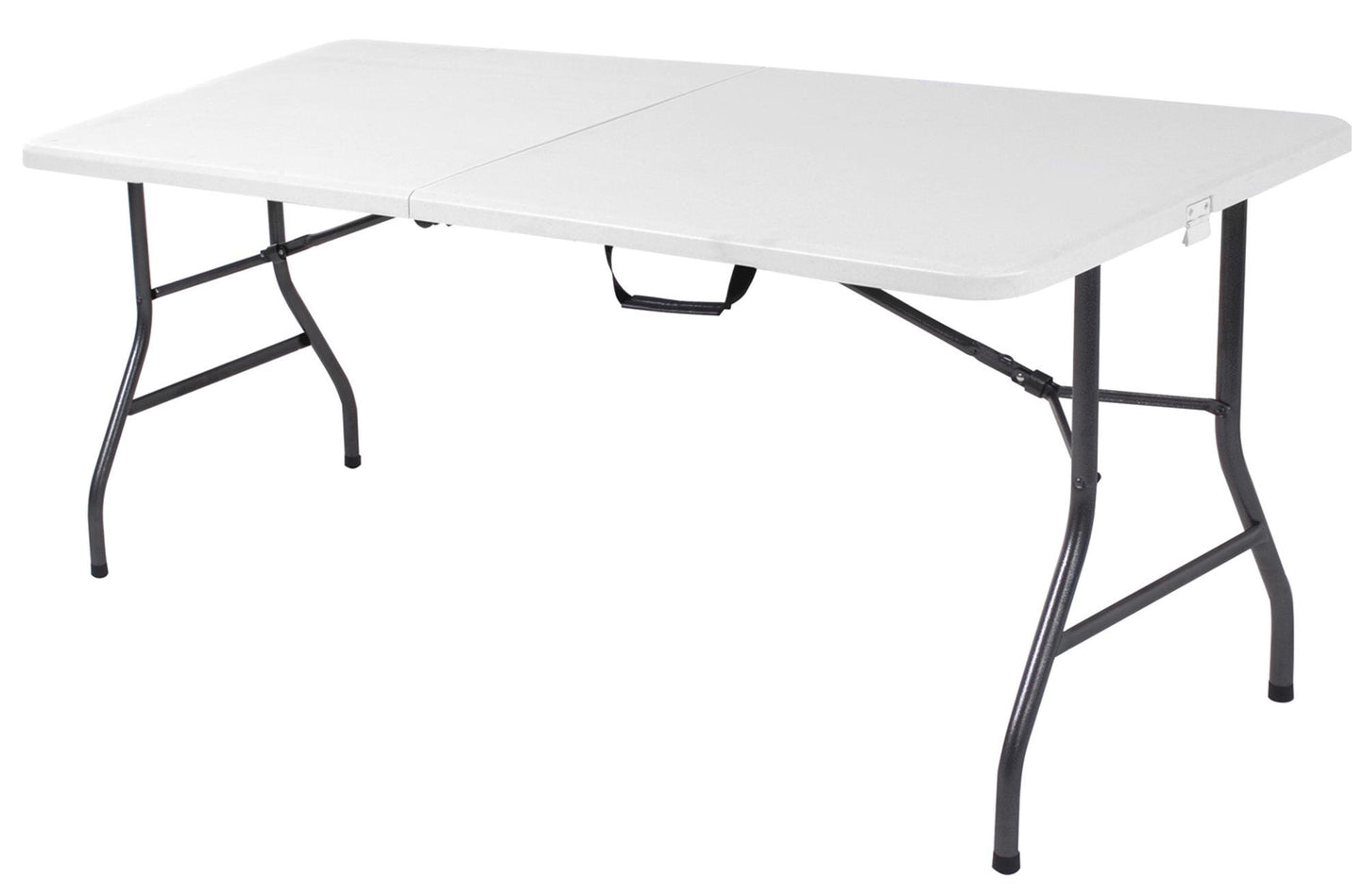 Cosco 6ft Fold-in-Half Blow Molded Folding Table, Indoor/Outdoor, Comfort Handle, Lightweight Plastic Construction - White