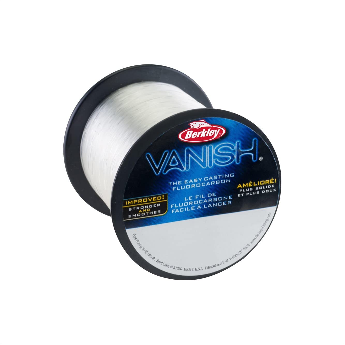 Berkley Vanish®, Clear, 20lb | 9kg, 350yd | 320m Fluorocarbon Fishing Line, Suitable for Saltwater and Freshwater Environments