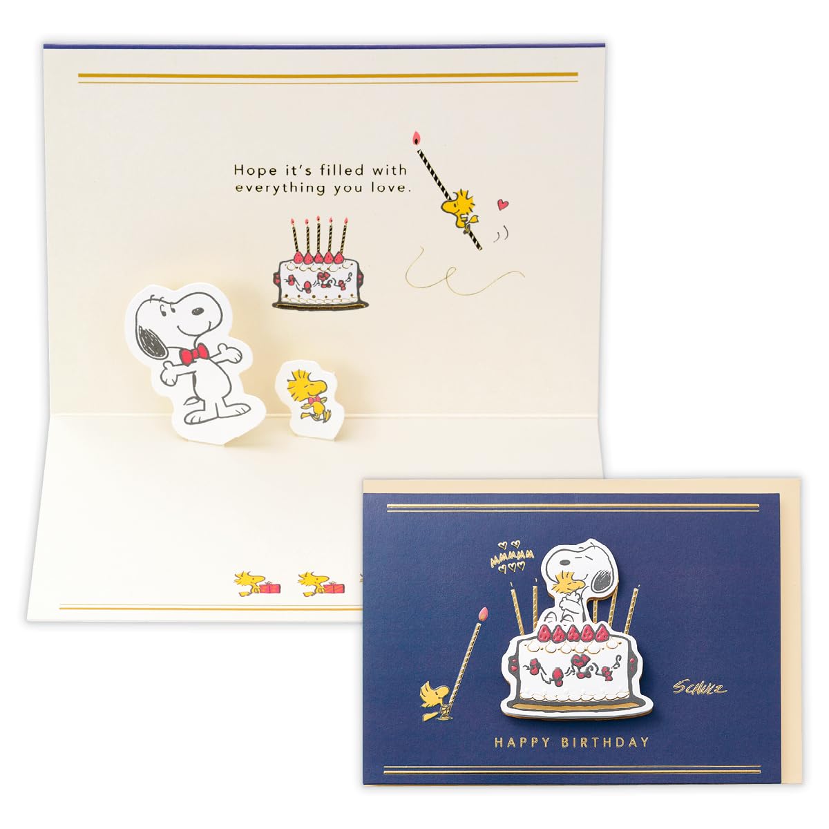 Hallmark Snoopy Greeting Card Birthday Card Cake Navy 854362