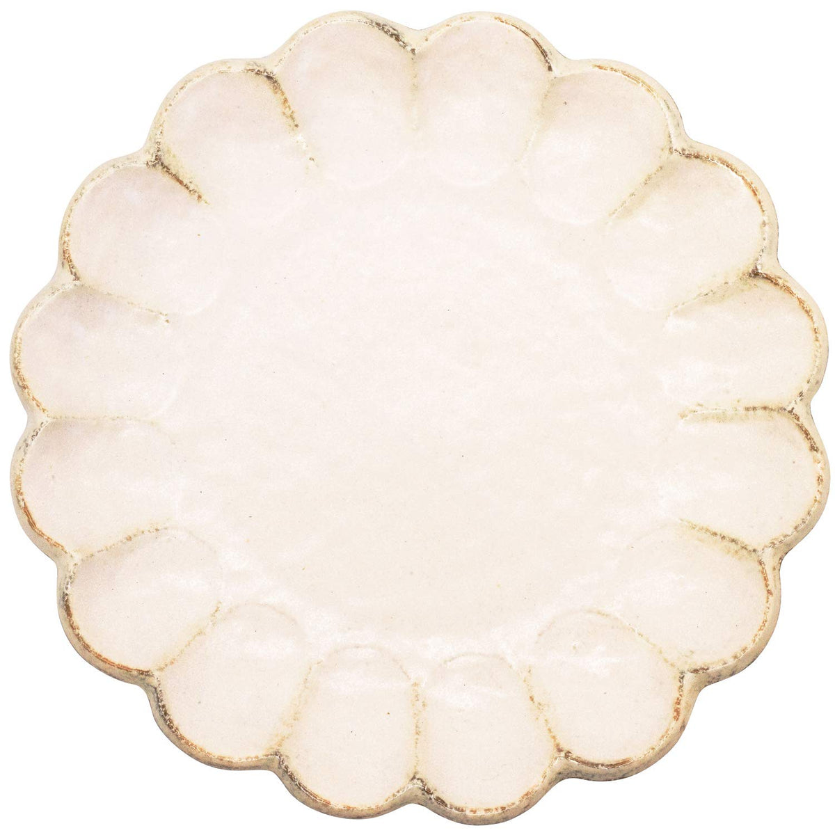 Utsuwaro-an Mino Ware 555-0018 Kaneko-Kohei Linker Plate, White, Kneeling Flowers, 9.4 Inches (24 cm) Diameter, for Curry, Pasta, Microwave and Dishwasher Safe, Made in Japan