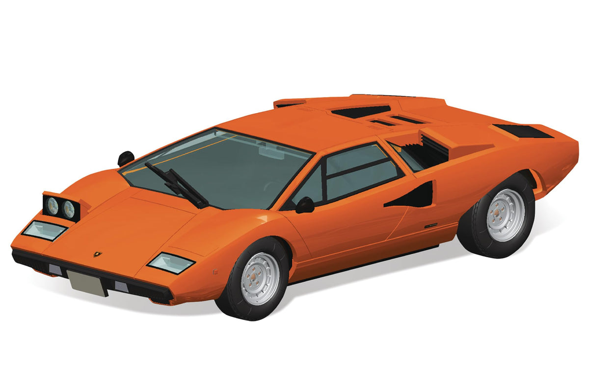 Aoshima Lamborghini Countach LP400 (Orange Ver.) 1:32 Scale Model Kit