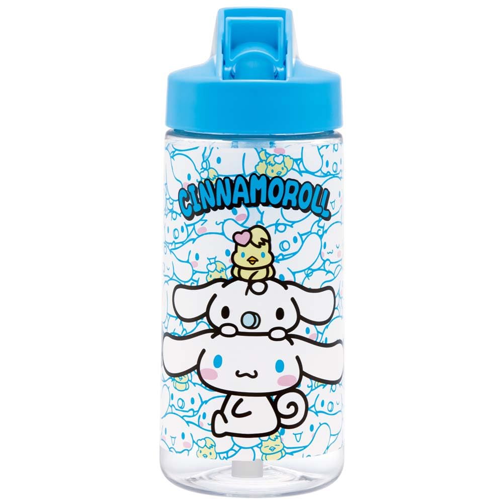 Skater PSTB5-A Straw Bottle, 16.9 fl oz (500 ml), Spout Type, Straw Water Bottle, Plastic, Clear, Kids, Sanrio Cinnamorol, For Kids