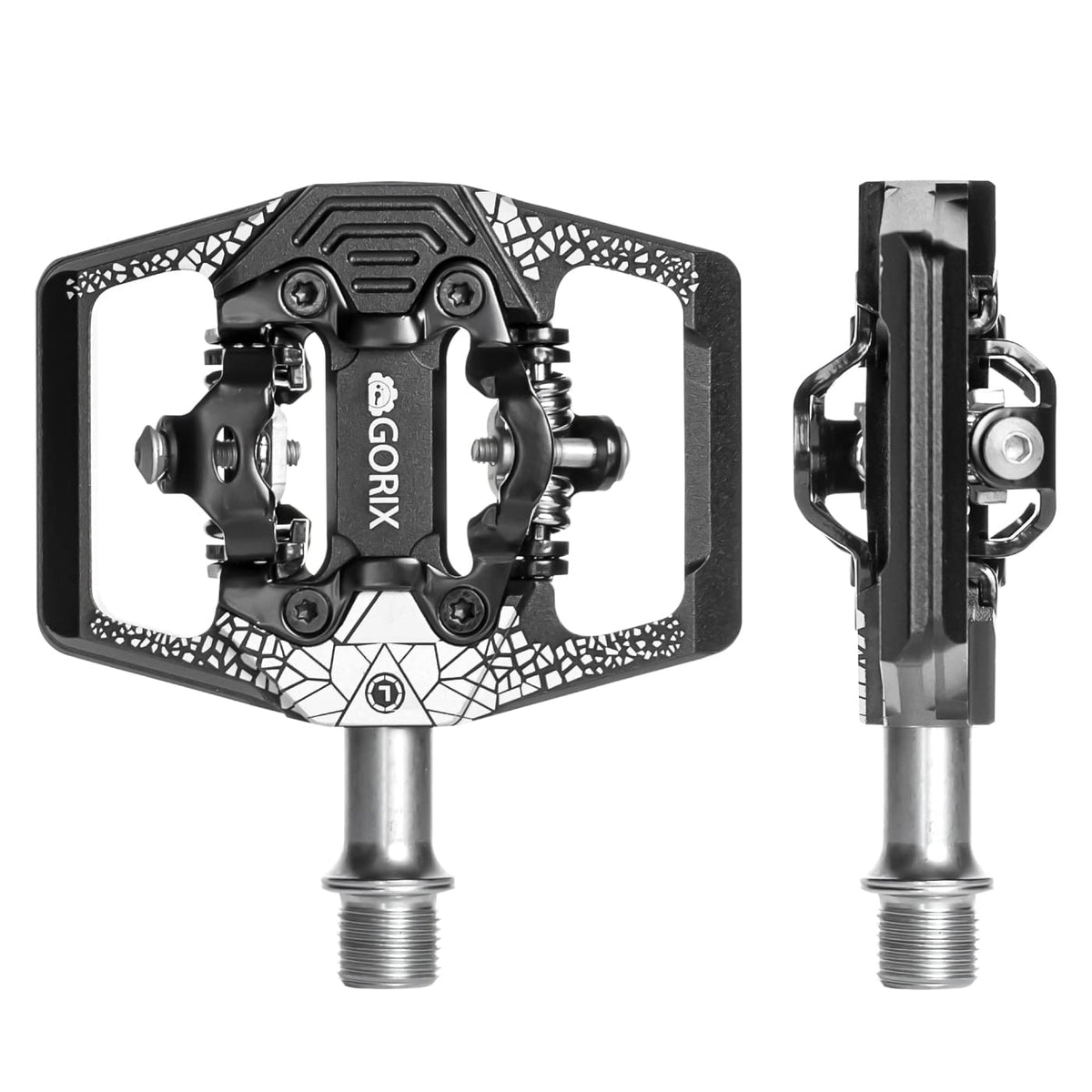 GORIX Bike Binding Pedals Wide CNC 3 Bbearings with Cleat Road Mountain MTB Bicycle (GX-PM160)