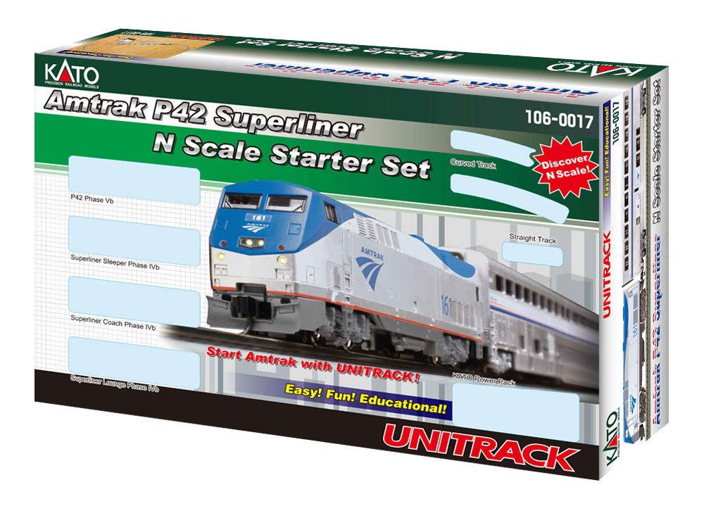 Kato USA Model Train Products N Amtrak P42 Superliner Phase IVb Starter Set