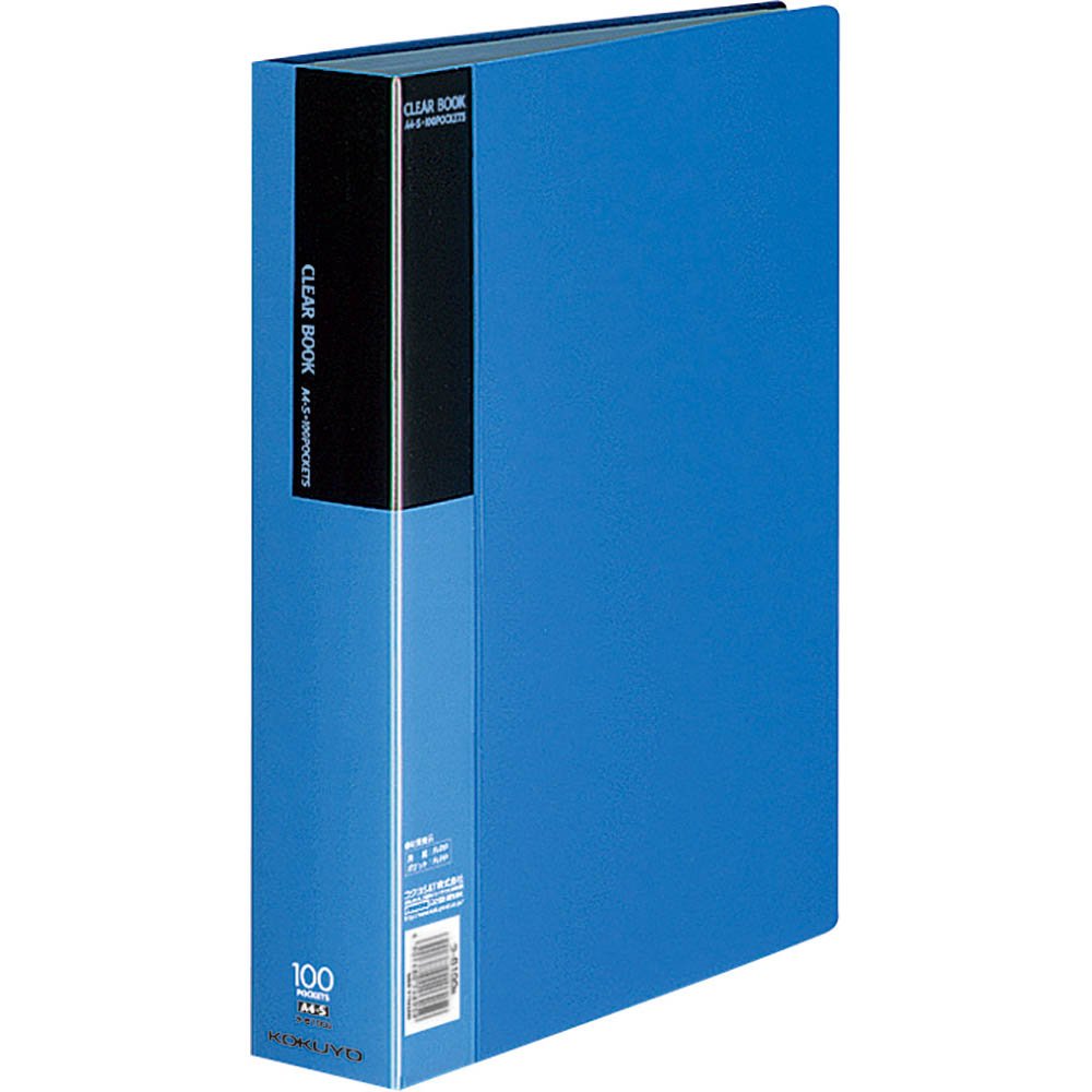 Kokuyo clear book fixed blue A4 portrait 100 sheets La -B100B