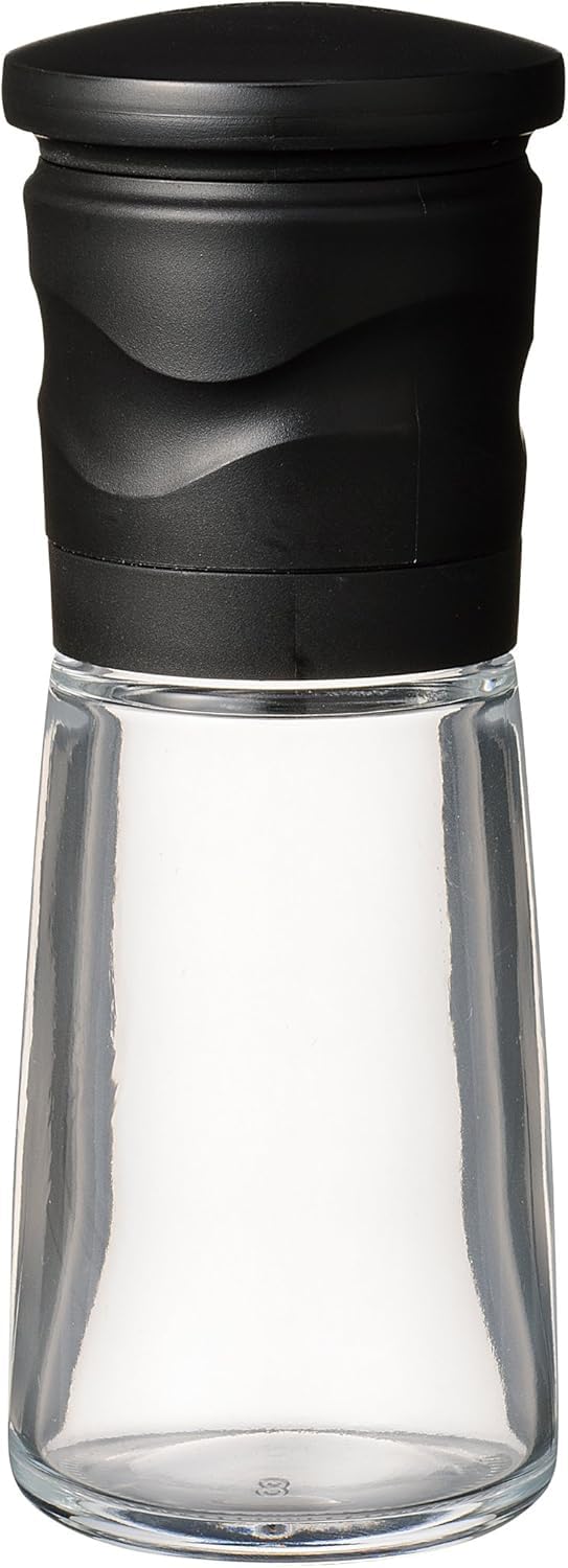 Kyocera CM-15NBK-FP Mill, 3.4 fl oz (90 ml), Ceramic, Salt & Pepper, Crystal Salt, Rock Salt, Pepper, Spices, Japanese Pepper, Seasoning Container, Roughness Adjustment, Decomposition Cleaning, Black