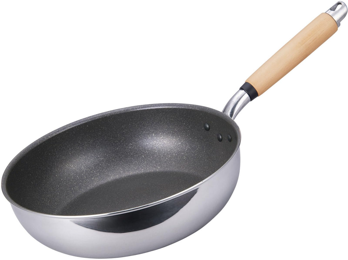Hokuriku Aluminum Sashpot, 11.0 inches (28 cm), Lightweight, Aluminum, Induction Compatible, Made in Japan, Depth 3.2 inches (8.1 cm), Deep Type, Wide Bottom, Light, Convenient Shape, Spinning