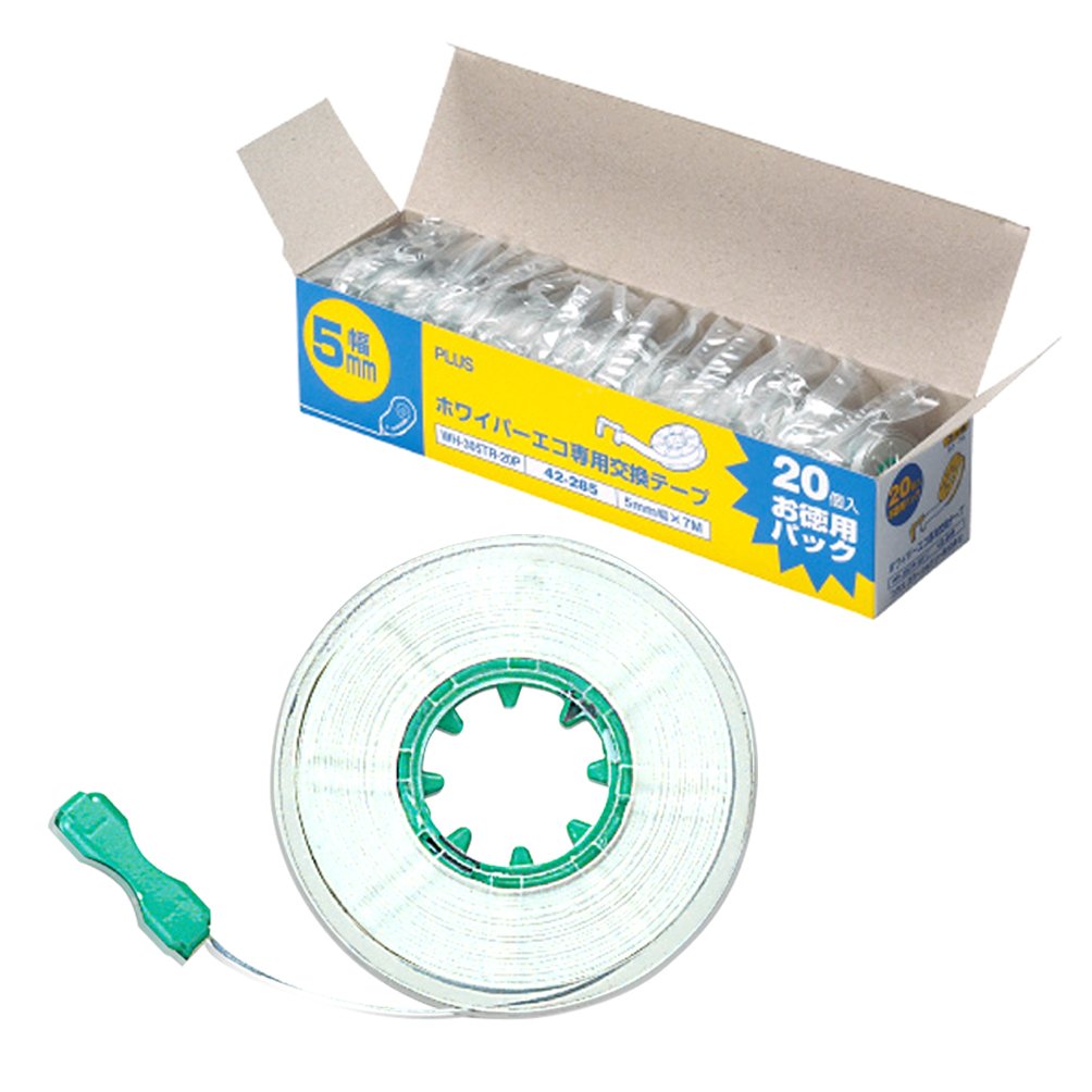 Plus Correction Tape WH-05TR20P WH-05TR20P 42-285 Eco Replacement Tape, Pack of 20, 0.2 inches (5 mm) Width