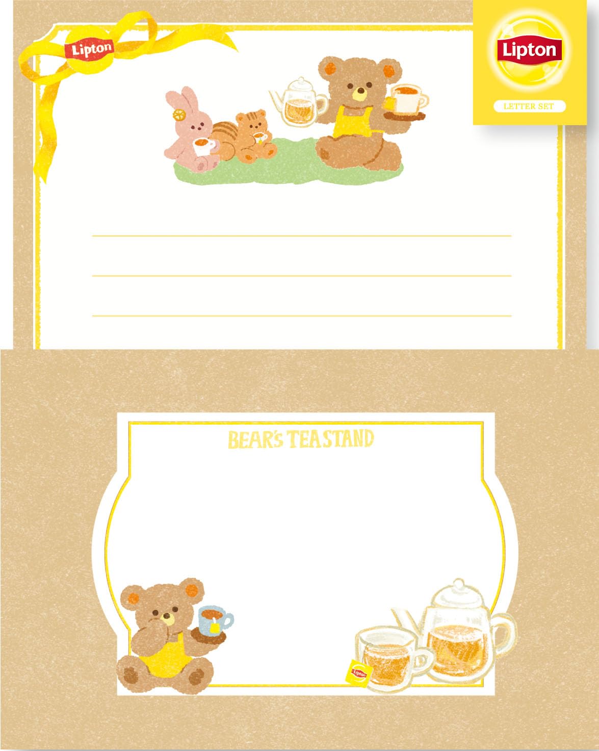 Furukawa Shiko LLL475 Letter Set, Foil Stamping Letter Set, BEAR's TEA STAND Lipton Straight Tee