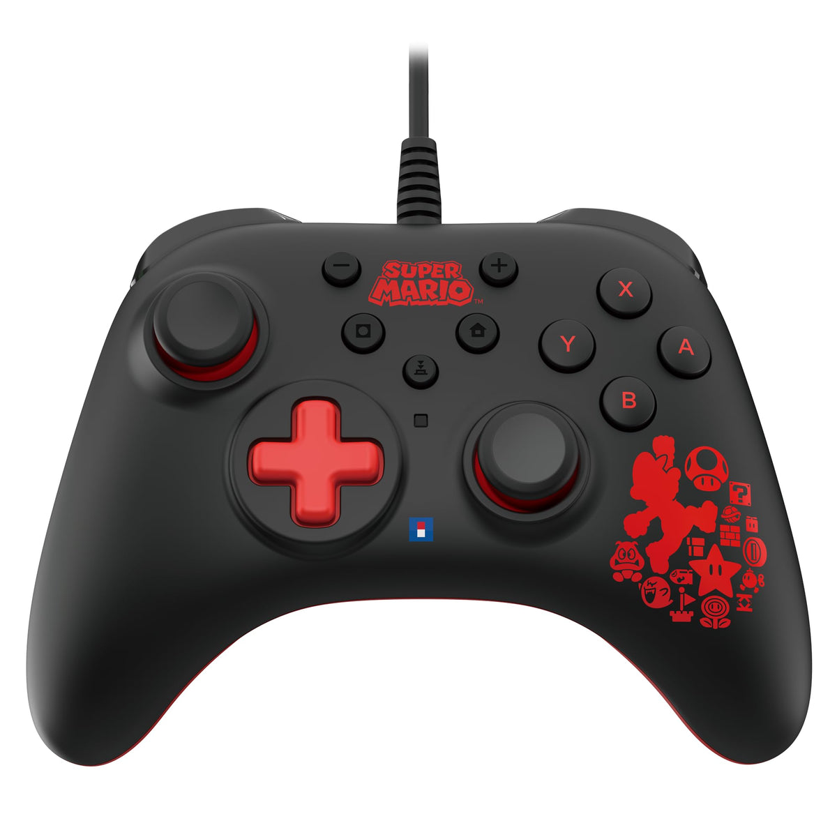 HORI Nintendo Switch HORIPAD Turbo (Mario) Ergonomic Wired Controller Pad - Offically Licensed by Nintendo