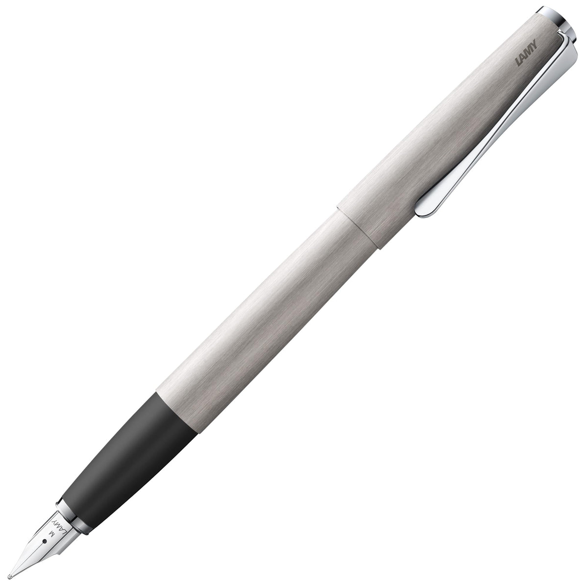 Lamy studio brushed - Fountain Pen in elegant metal body - steel nib, partially platinum-plated & in nib size EF - incl T 10 blue ink cartridge
