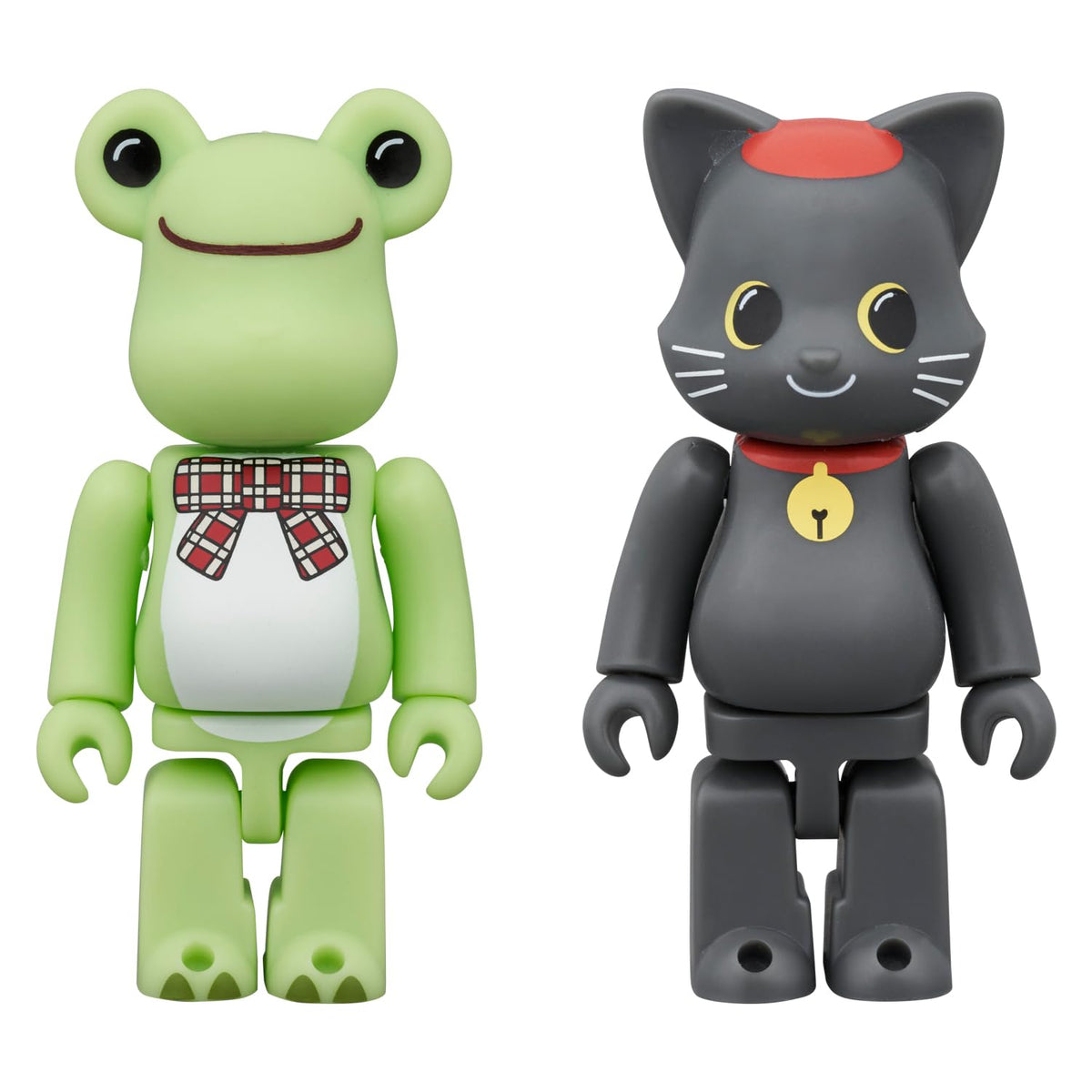 BE@RBRICK Frog Pickles & NY@BRICK Black Cat Pierre 100% Set of 2 Each Height Approx. 2.8 inches (70/65 mm), Non-scale, Painted Finished Figure