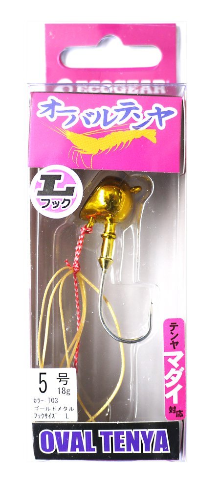 Ecogear T03 Oval Tenya L Hook No. 5 Gold Metal