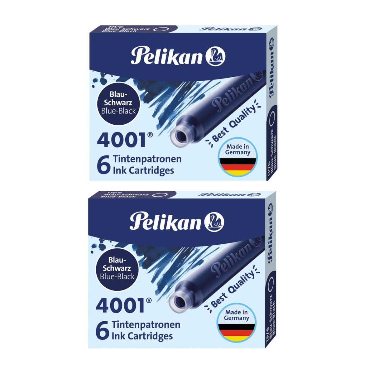 Pelikan TP/6 Cartridge Ink, Blue Black, Set of 6, 2 Boxes