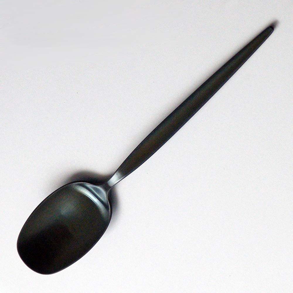 Luckywood 0-12602-090 Spoon Meteora Satin Black Dessert Spoon