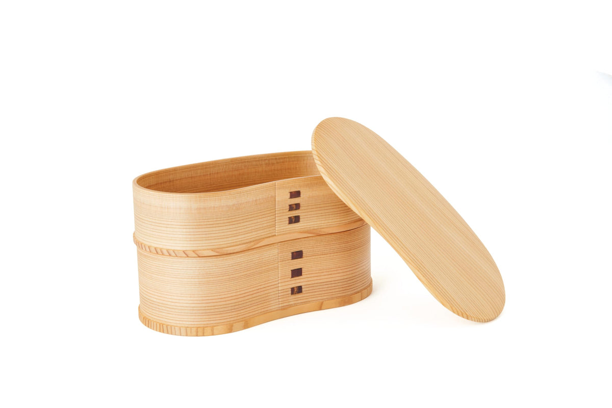 Akita Sugi 2530 Magewappa Hango Bento Box, Width 6.7 x Depth 3.5 inches (17 x 9 cm), Magewappa, 2-Tier, 2-Tier Bento Box, Made in Japan