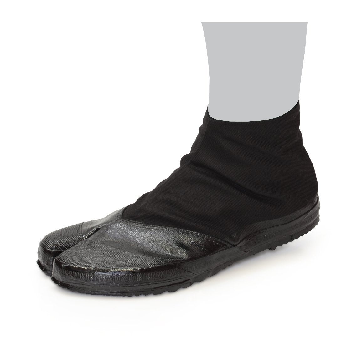 Marugo Jitsuyou All Black Japanese Tabi Shoes Black with 3 Clips