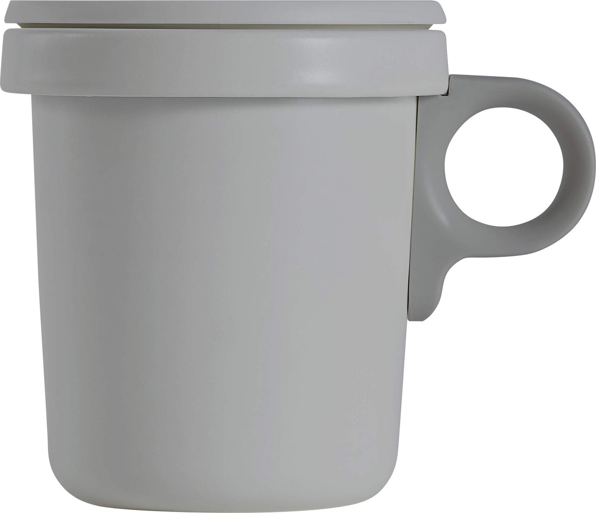 Ovject O-EFM-GYGY Camping Outdoor Mug, Cup, Enameled Lid, Hook Mug, 12.2 fl oz (360 ml), Detachable Handle, Gray