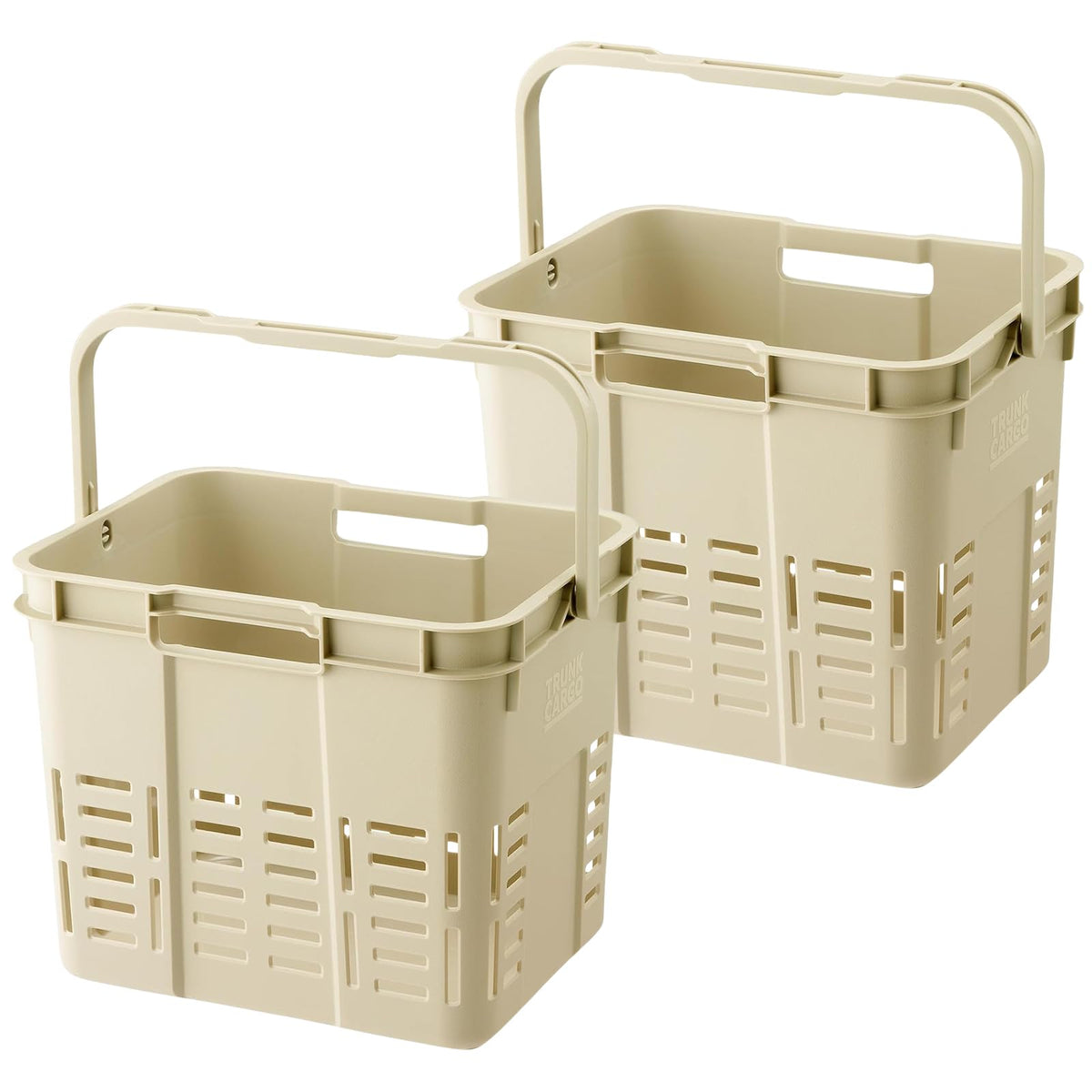 Squirrel Trunk Cargo Mesh Cargo/Inner Cargo Dedicated Lid, Beige, Set of 2, Made in Japan, Basket, Camping, Plastic, Stylish, Picnic Dividers