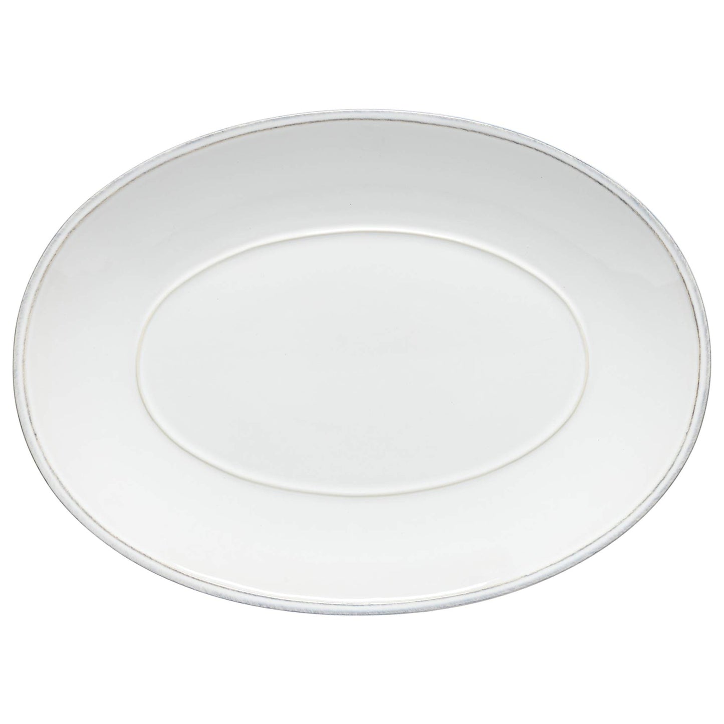 Costa Nova Ceramic Stoneware 16'' Oval Platter - Friso Collection, White | Microwave, Dishwasher, Oven & Freezer Safe Dinnerware | Food Safe Glazing | Restaurant Quality Serveware