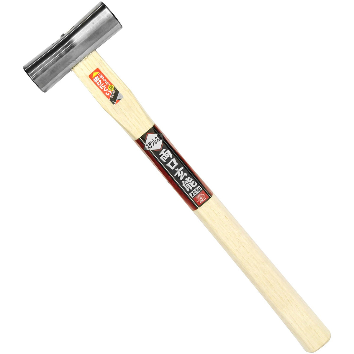 SK11 Hammer Japanese Genno 225g with Stainless Steel Double Sided Head, with Flat & Convex Surfaces, for Nailing and Carving Wood