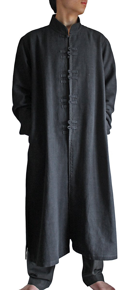 Sawan Men's ChomThong Hand Woven Cotton Chinese Collar Coat M size