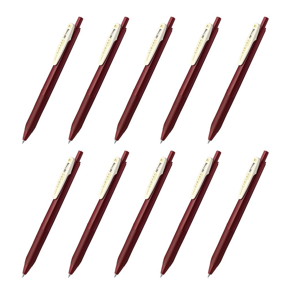 Zebra Gel Ballpoint Pen Sarasa Clip 0.5 Red Black 10pcs B-JJ15-VRB