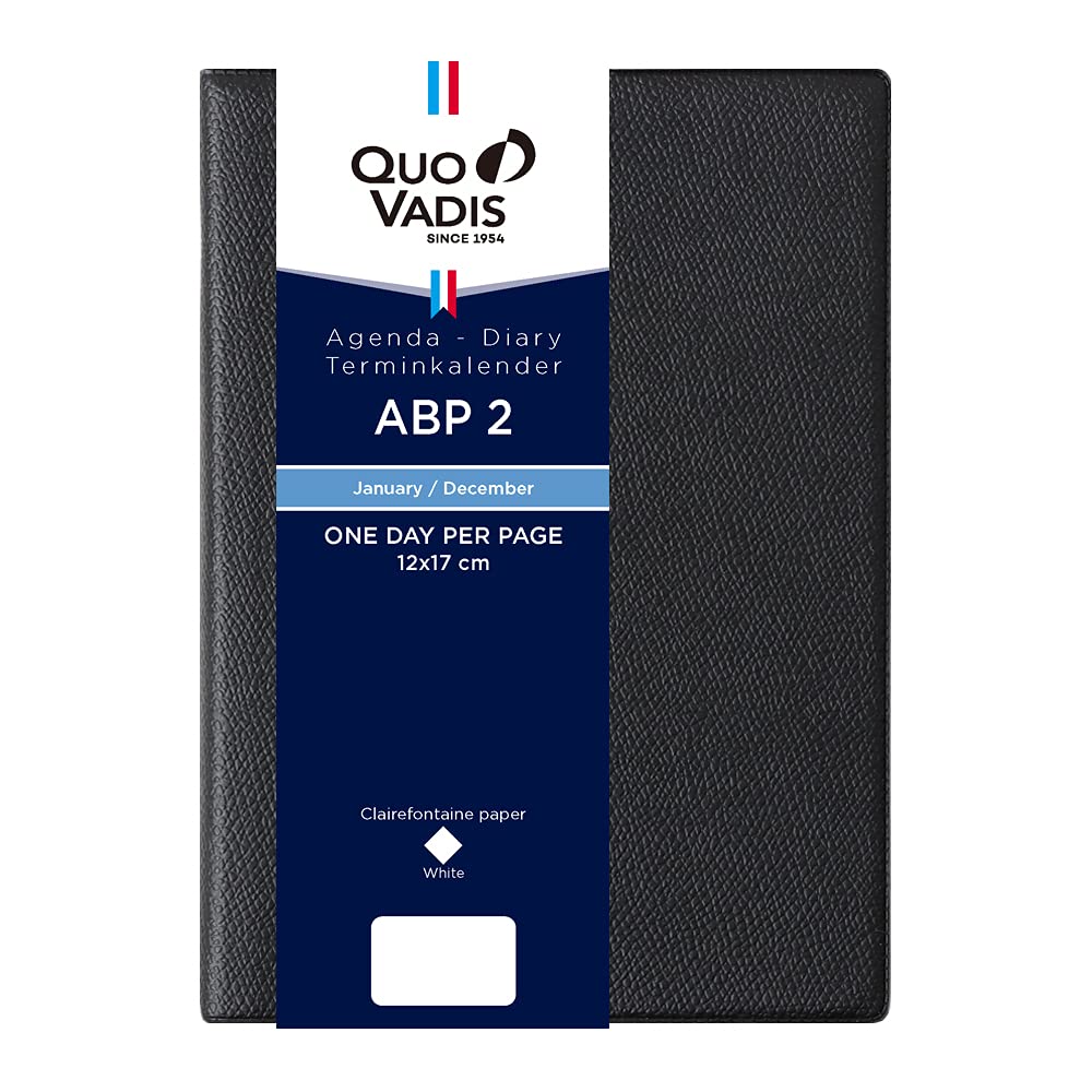 Cuobadis qv05101bk Notebook Diary "ABP2/Ampara" (1 page per day, starts in January, B6 transformation, 4.7 x 6.7 inches (12 x 17 cm), 6 languages notations) Black QUOVADIS qv05101bk