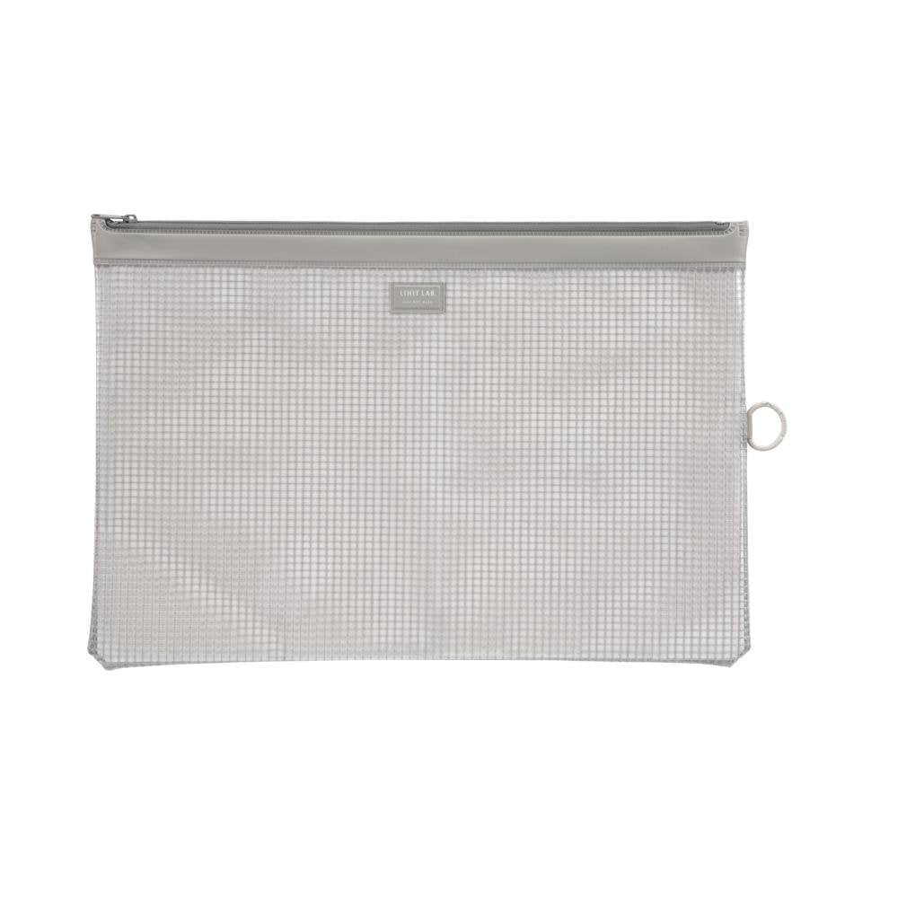 LIHIT LAB. Mesh Pouch, 16.6 x 11.3 inches, Beige (F247-Beige)