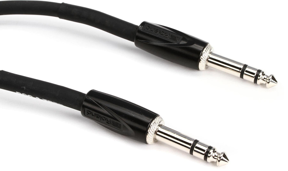Roland Black Series Interconnect Cable, 1/4-Inch TRS to 1/4-Inch TRS, Balanced, 3-Feet