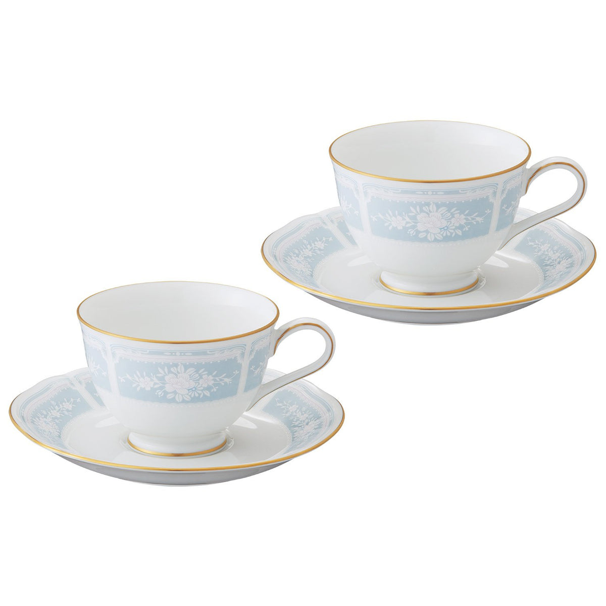 Noritake Y6578A/1507 Cup & Saucer (Pair) (COFFEE & TEA COFFEE) 220cc Racewood Gold 2 Guests Blue Fine Porcelain