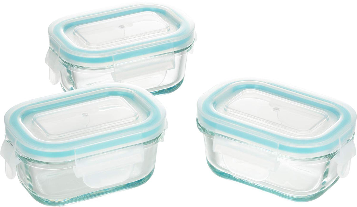Glass Container 4 Pcs Locking Glass Storage Container 640ml, 4209337