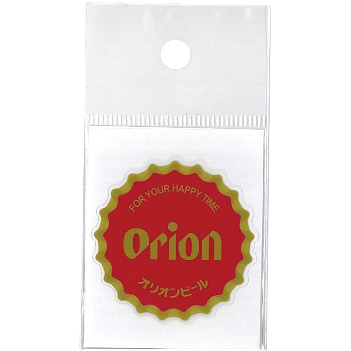 Santos Sticker Orion Beer Clear Sticker Mini Crown Approx. 2.4 x 1.9 inches (6 x 4.8 cm), Made in Japan, Red LOR-08-08
