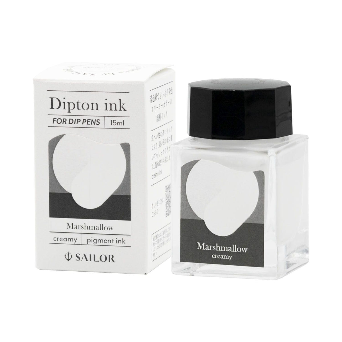 Sailor Fountain Pen Dip Pen Bottle Ink Dipton Creamy Ink Marshmallow Creamy 13-1801-201 Bottled Ink Specifically Designed for Dip Pens