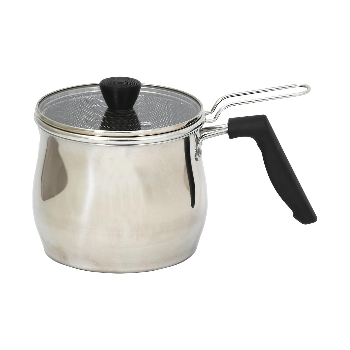 Pearl Metal Naric HC-147 Single Handled Cookpot, Multi Pot, 6.7 inches (17 cm), 6.6 gal (2.6 L), Induction Compatible, Includes Glass Lid, 18-8 Stainless Steel