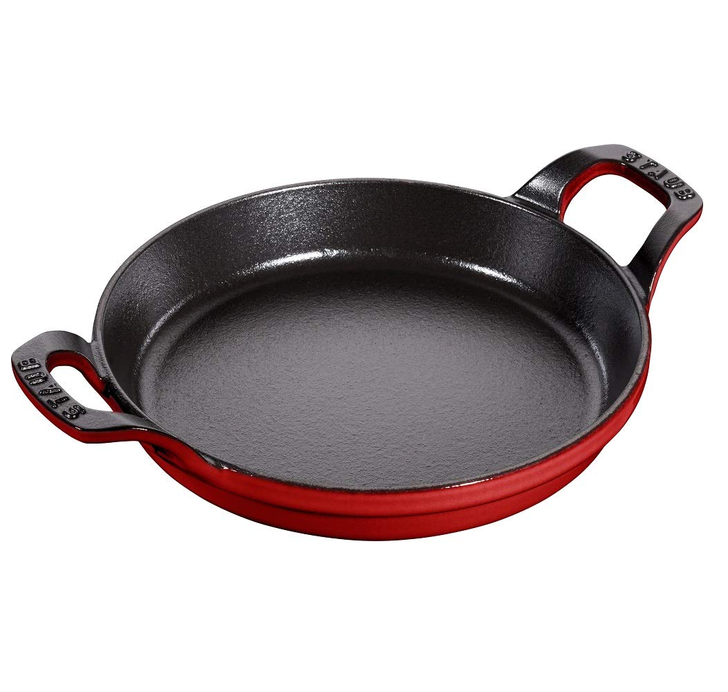 Staub 40509-895 Round Stackable Dish, Cherry, 7.9 inches (20 cm), Enameled Iron Gratin Dish